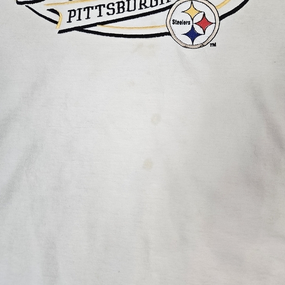 Vintage Logo Athletic Embroidered Pittsburgh Steelers Tee-Shirt Size‎ Medium Q47 - Picture 5 of 12